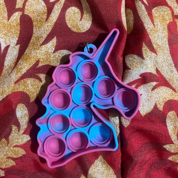 Unicorn Simple Fidget Toy Keychain,Mini Pop Fidget Toy Stress Relief - Picture 2 of 3